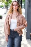 Feel Your Best Camel Faux Suede Crop Boxy Fit Jacket