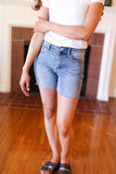 Judy Blue Medium Wash Mid Rise Cut Off Jean Shorts