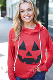 Halloween Jack-O-Lantern Terry Thumb Hole Double Hoodie