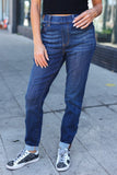 Judy Blue Dark Wash Pull On Cuffed Slim Fit Jeans