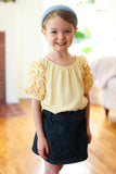 Kids Lovely Lemon Ruffle Sleeve Side Slit Top