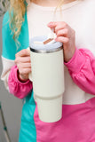Cream Insulated 38oz. Tumbler with Straw