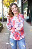 On My Heart Blush Floral Brushed Hacci Sweater Top