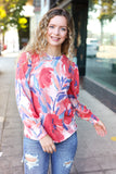 On My Heart Blush Floral Brushed Hacci Sweater Top