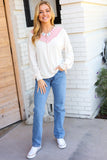 Champagne & Blush Rainbow Stripe Rib Chevron Top