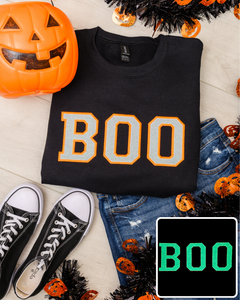 PREORDER: Glow in the Dark Boo Applique Sweatshirt