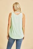 Tank Top Halter V-neck on lightweight Bulgari in Neon Lime