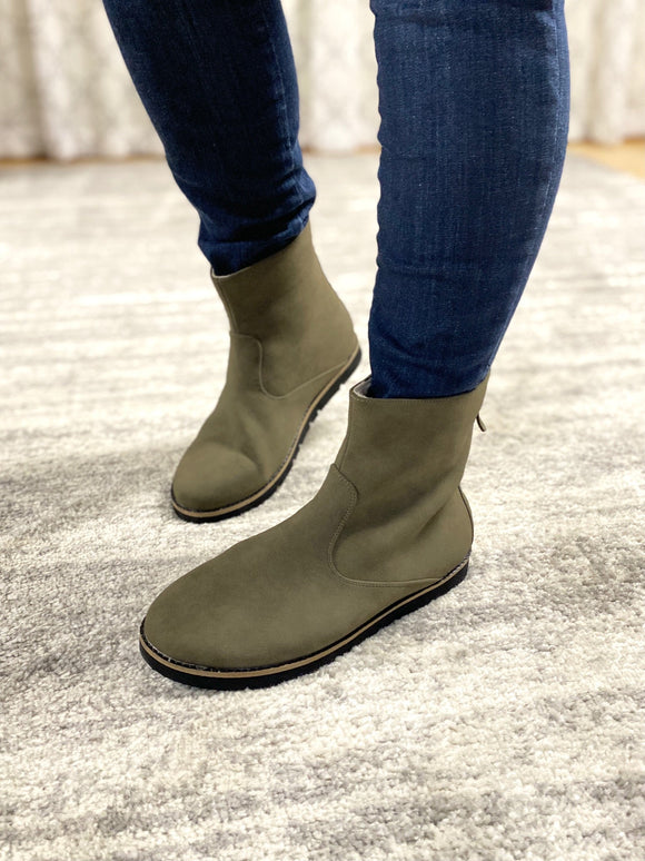 The Tobin Olive Booties