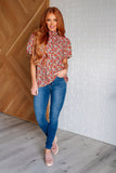 Bohemian Moment Floral Mock Neck Blouse