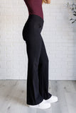 Building Habits Twill Flared Crossover Waist Pant in Black