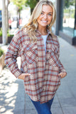 Be You Best Taupe Plaid Quilt Lined Button Down Shacket