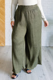 Harmony High Rise Wide Pants in Olive