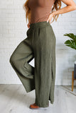 Harmony High Rise Wide Pants in Olive