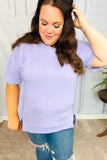 Perfectly Poised Lilac Cut Edge French Terry Top