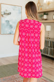 Lizzy Tank Dress in Magenta Floral Tile