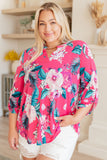 Lizzy Top in Magenta and Teal Tropical Floral