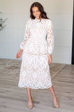 Overarching Calmness Mock Neck Lace Dress