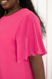 Pink and Perfect Ruffle Sleeve Top