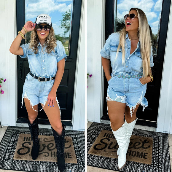 PREORDER: Randi Denim Romper