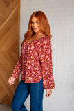 Sunday Brunch Blouse in Rust Floral