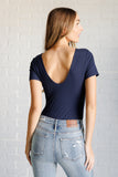 They're Not Like Us Square Neck Bodysuit in Navy