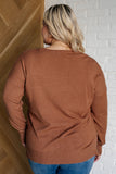 V-Neck Front Seam Sweater in Deep Camel