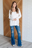 V-Neck Front Seam Sweater in Ivory