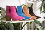 Journee Ankle Boots in Magenta