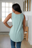 Trust Me V-Neck Tank in Dusty Green