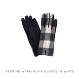 Keep Me Warm Plaid Gloves in White