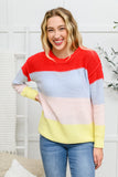 Bright Striped Knit Sweater