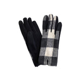 Keep Me Warm Plaid Gloves in White