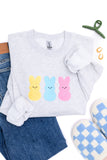 PREORDER: Embroidered Glitter Sweatshirt in Multicolor Bunnies