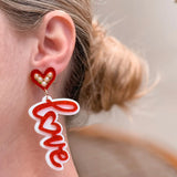 PREORDER: Love Pearl & Glitter Dangle Earrings