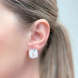 PREORDER: Bunny Printed Glass Stud Earrings