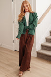 Harmony High Rise Wide Leg Pants in Brown