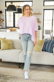 Hold Me Close Short Sleeve Top in Lavender