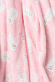 Holiday Fleece Blanket in Pink Snowman