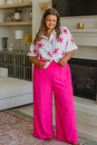 I Love These High Rise Wide Leg Pants in Hot Pink