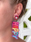 PREORDER: Happy Easter Sequin Dangle Earrings