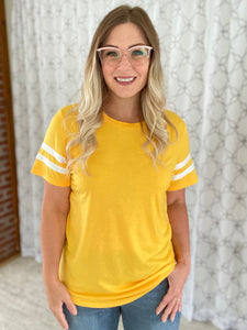 Very Varsity Tee in Yellow