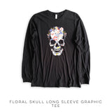 Floral Skull Long Sleeved Graphic Tee