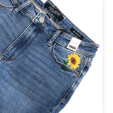 Field of Sunflowers Embroidered Judy Blue Jeans