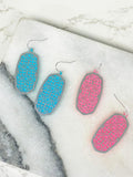 PREORDER: Metal Acrylic Quatrefoil Dangle Earrings in Two Colors