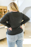 Little Talks Ribbed Long Sleeve Top in Charcoal