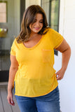 Melange Burnout V-Neck T-Shirt in Yellow Gold