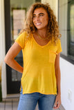 Melange Burnout V-Neck T-Shirt in Yellow Gold