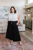 Modern Classic Wide Leg Crop Pants in Black