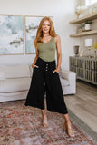 Modern Classic Wide Leg Crop Pants in Black