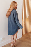 No Trepidation Mineral Wash Shirt Dress